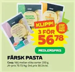 Coop Färsk Pasta erbjuda