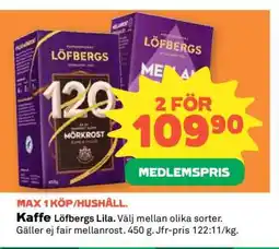 Coop Kaffe Löfbergs Lila erbjuda