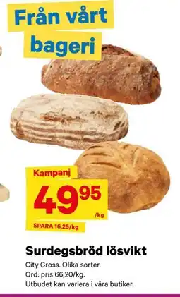 City Gross Surdegsbröd lösvikt erbjuda
