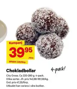 City Gross Chokladbollar erbjuda