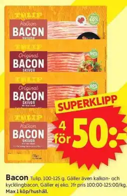 ICA Supermarket TULIP Bacon erbjuda