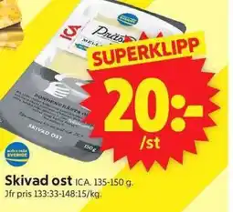 ICA Supermarket ICA Skivad ost erbjuda