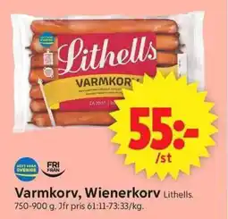 ICA Supermarket Lithells Varmkorv, Wienerkorv erbjuda