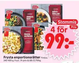 ICA Supermarket Findus Frysta enportionsrätter erbjuda