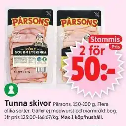 ICA Supermarket Pärsons Tunna skivor erbjuda