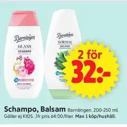 ICA Supermarket Barnängen Schampo, Balsam erbjuda