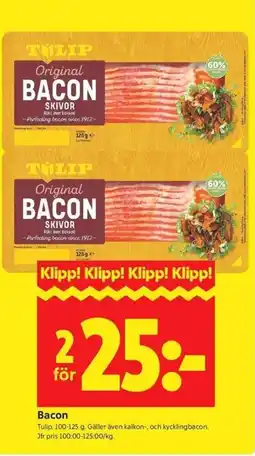 ICA Kvantum TULIP Bacon erbjuda