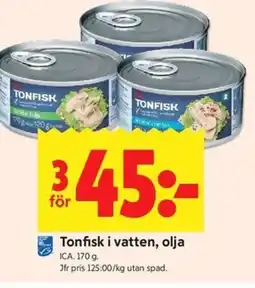 ICA Kvantum ICA Tonfisk i vatten, olja erbjuda