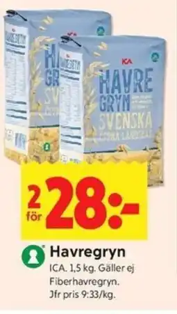 ICA Kvantum ICA Havregryn erbjuda