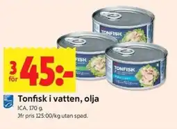 ICA Kvantum ICA Tonfisk i vatten, olja erbjuda