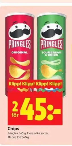 ICA Kvantum Pringles Chips erbjuda