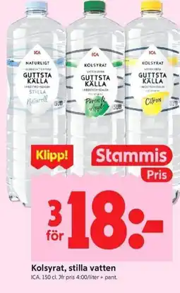 ICA Kvantum ICA Kolsyrat, stilla vatten erbjuda