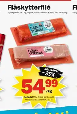 Pekås Fläskytterfilé, Medlemspris erbjuda