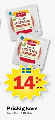 Pekås Prickig korv erbjuda