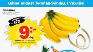 Bananer, Medlemspris