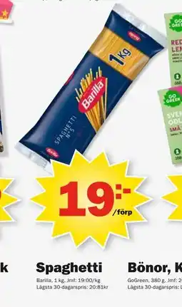 Pekås Spaghetti erbjuda