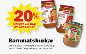 Pekås Barnmatsburkar erbjuda