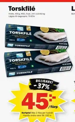 Pekås Torskfilé, Medlemspris erbjuda