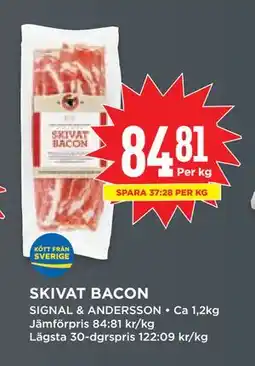 Willys SKIVAT BACON erbjuda