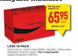 Willys LÄSK 15-PACK, Medlemspris erbjuda