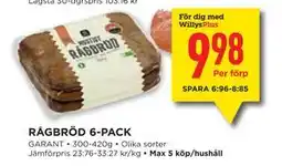 Willys RÅGBRÖD 6-PACK, Medlemspris erbjuda
