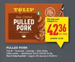 Willys PULLED PORK, Medlemspris erbjuda