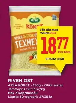 Willys RIVEN OST, Medlemspris erbjuda