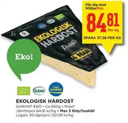 Willys EKOLOGISK HÅRDOST, Medlemspris erbjuda