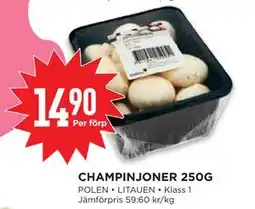 Willys CHAMPINJONER 250G erbjuda