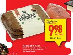 Willys Hemma RÅGBRÖD 6-PACK, Medlemspris erbjuda