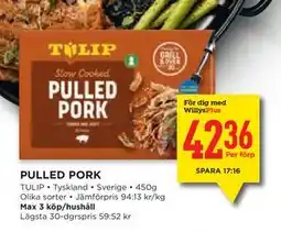 Willys Hemma PULLED PORK, Medlemspris erbjuda