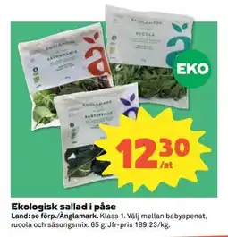Coop Daglivs Ekologisk sallad i påse erbjuda