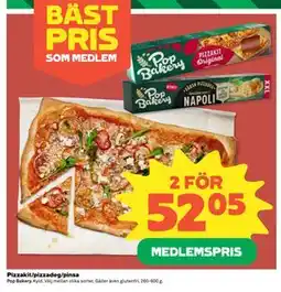 Coop Daglivs Pizzakit/pizzadeg/pinsa, Medlemspris erbjuda