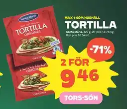 Coop Daglivs TORTILLA erbjuda