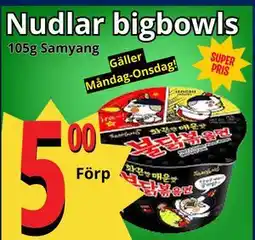 Supergrossen Nudlar bigbowls erbjuda