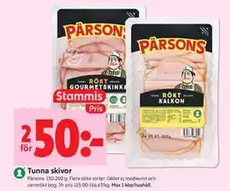 ICA Kvantum Tunna skivor, Medlemspris erbjuda