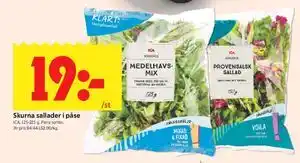 ICA Kvantum Skurna sallader i påse erbjuda