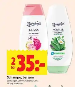 ICA Kvantum Schampo, balsam erbjuda