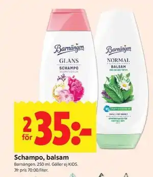 ICA Kvantum Schampo, balsam erbjuda