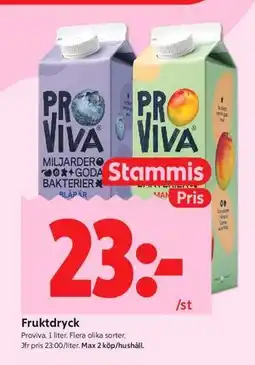 ICA Kvantum Fruktdryck, Medlemspris erbjuda