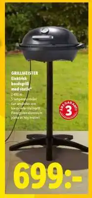 Lidl GRILLMEISTER Elektrisk bordsgrill med stativ erbjuda