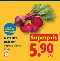 Lidl MATRIXET Rödbetor erbjuda