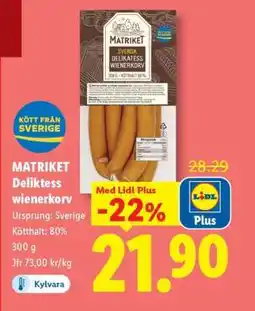 Lidl Matriket Delikatess Wienerkorv erbjuda