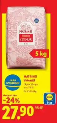 Lidl MATRIKET Vetemjöl erbjuda