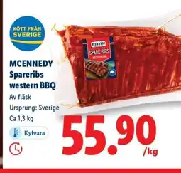 Lidl MCENNEDY Spareribs western BBQ erbjuda