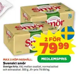 Coop SVENSKT SMÖR erbjuda