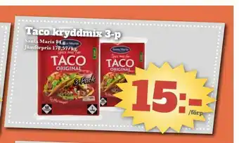 Bonum Matmarknad Taco kryddmix 3-p erbjuda