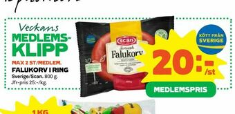 Coop Falukorv i ring erbjuda
