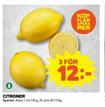 Coop Extra Citroner erbjuda