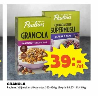 Coop Extra Granola erbjuda